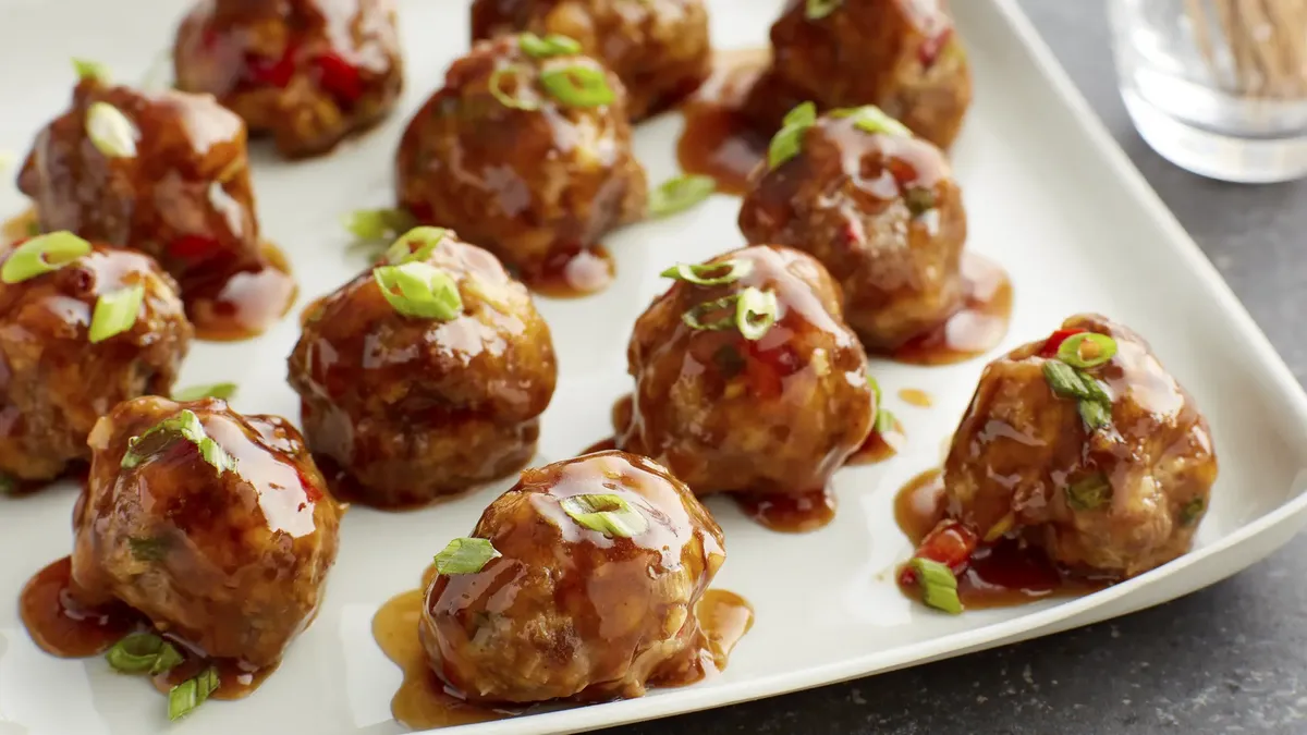 Asian Meatballs with Teriyaki Glaze